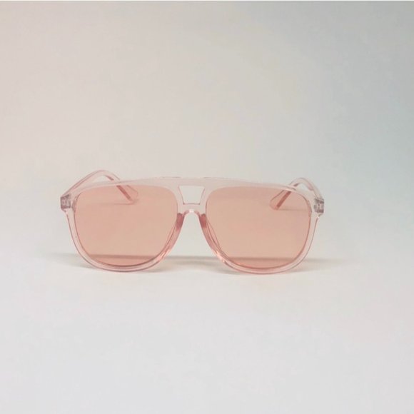 transparent pink aviator sunnies sunglasses - Picture 1 of 4